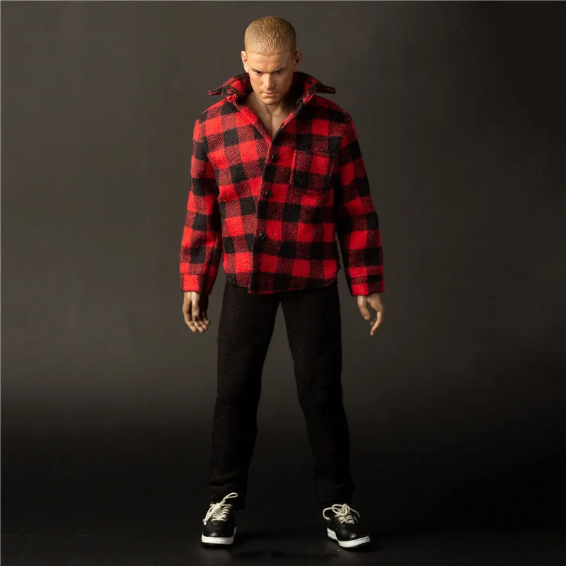 

1/6 Male Soldier Costume CJG-M011 Trendy Plaid Shirt Jacket Sports Pants for TBL PH 12 inch Action Figures Body Model