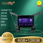 Автомобильный радиоприемник QLED 1280*720, Android 10,0, GPS-навигатор для Hyundai Sonata 6 YF 2009-2014, Восьмиядерный процессор, 6 ГБ + 128 Гб, разъем 2 Din, DVD