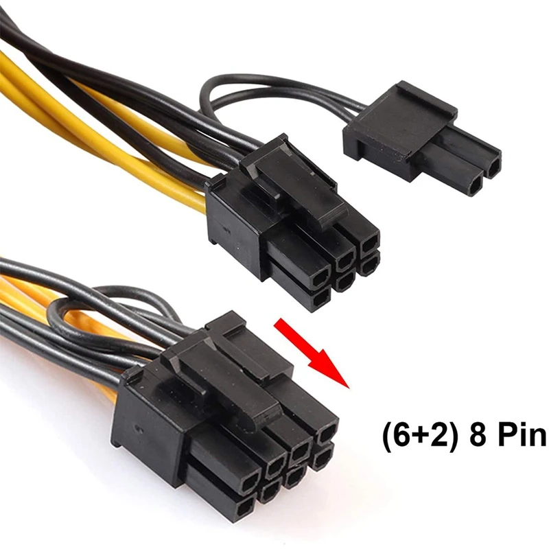 

10Pcs/Lot CPU 8P Female to Dual 8Pin 6+2P Male Graphics Video Card Miner Power Extension Cable Cord 18AWG Wire