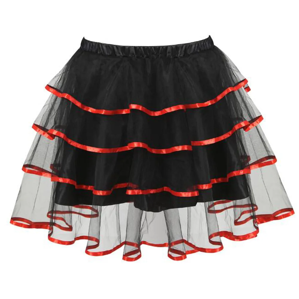 Женская черная мини-юбка с эластичной талией и оборками | одежда