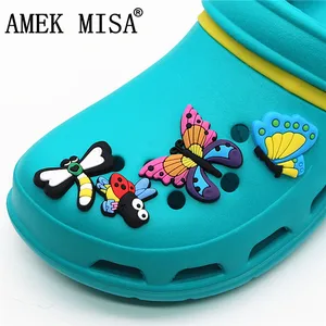 Пряжки для обуви в виде насекомых, из ПВХ, 9 шт.набор