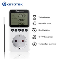 kt3200 digital thermostat timer switch temperature controller plug in day night socket outlet heating and cooling with sensor