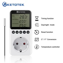 Ketotek KT3200 Digital Thermostat Socket Outlet Timer Switch EU/US/UK/AU/FR Plug Day Night Temperature Controller With Sensor