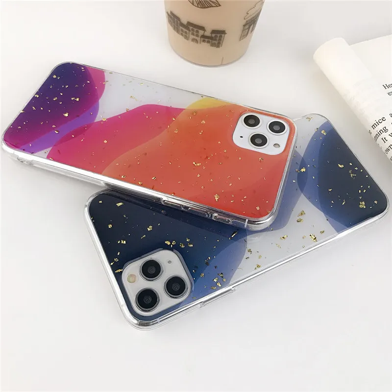 IPWSOO Блестящий блестящий чехол для телефона iPhone 11 Pro Max X XS XR Xs из золотой фольги