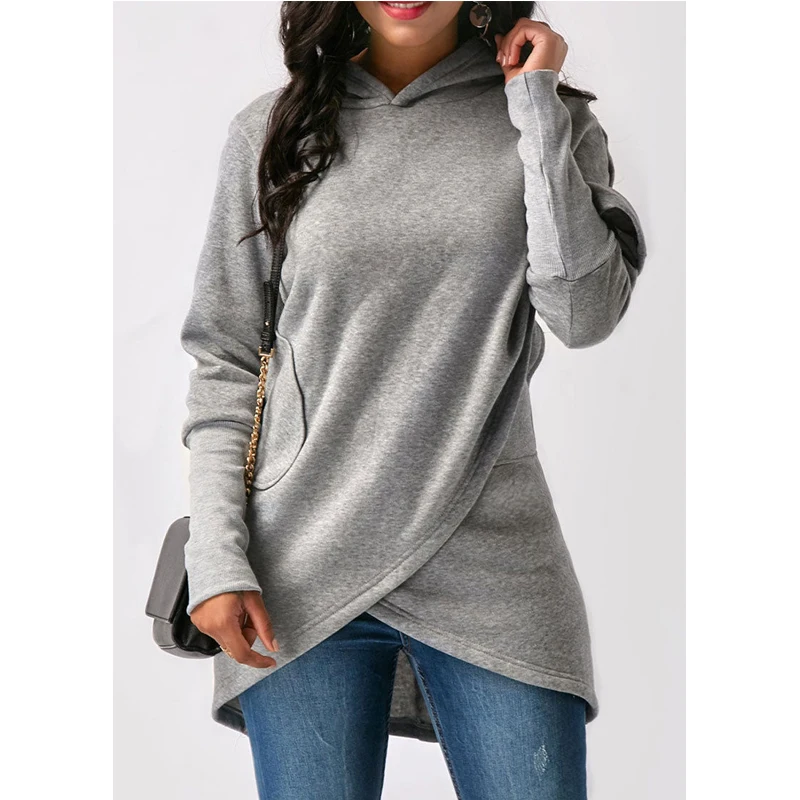 

Meihuida Autumn Winter Women Casual Long Sleeve Loose Long Hoodie Pullover Sweatshirt Tops Dairy Sports Wear
