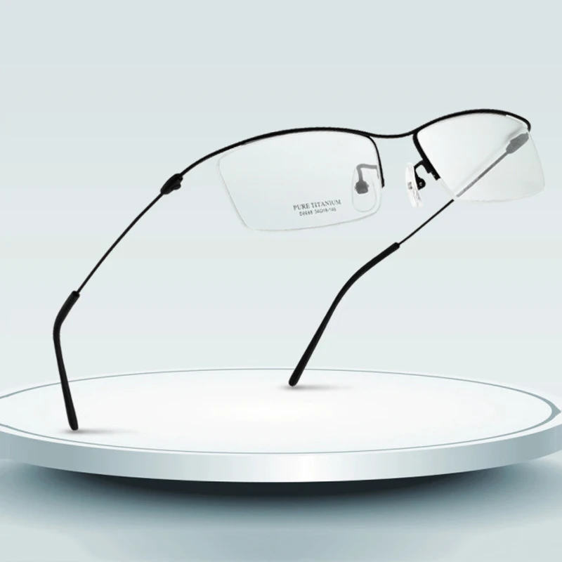 Титановые очки с полуоправой оправа для мужчин прозрачные линзы оптические