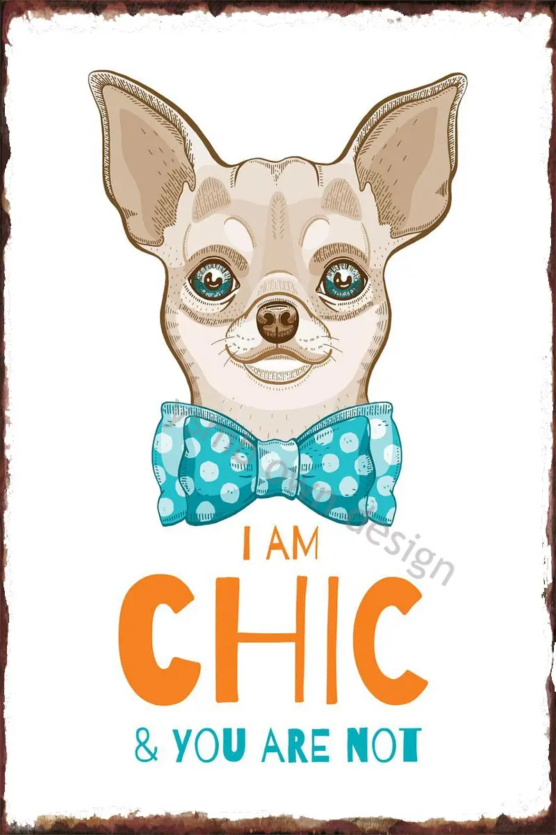 

Настенный декор чихуахуа, декор комнаты, Ретро винтажный металлический знак, Жестяная Табличка для творчества, мужская пещера, кафе, паб, до...