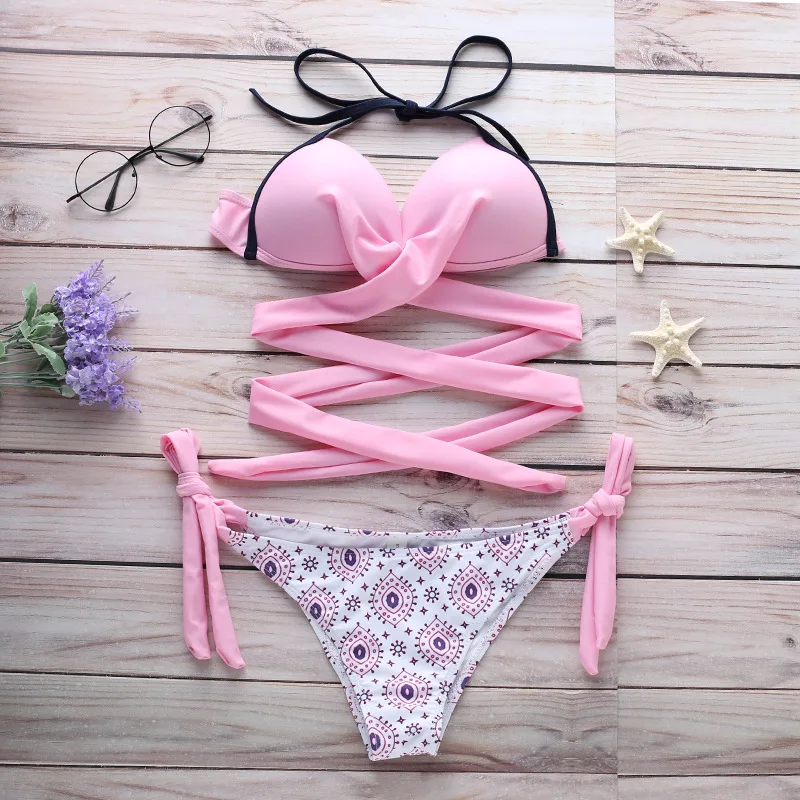 

Summer Swimsuit Chest Cross Tube Top Hard Bag Bikini European And American Candy Color Plus Size Swimwear Women