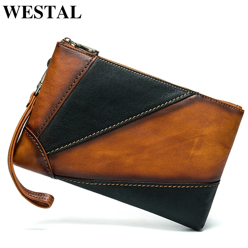 Мужская сумка клатч WESTAL из натуральной кожи мужские клатчи на каждый день сумки