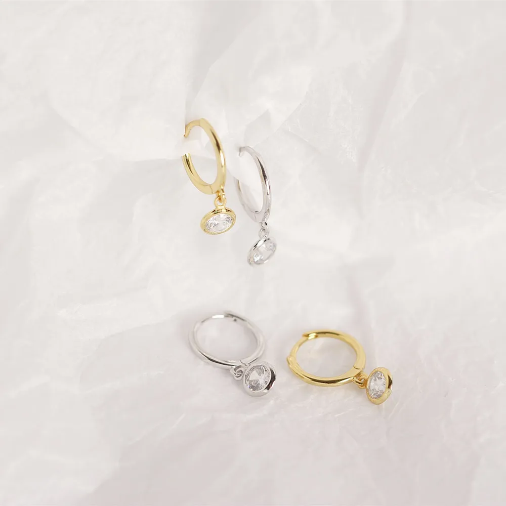 Женские серьги гвоздики из серебра 100% пробы с фианитом|Серьги-гвоздики| |