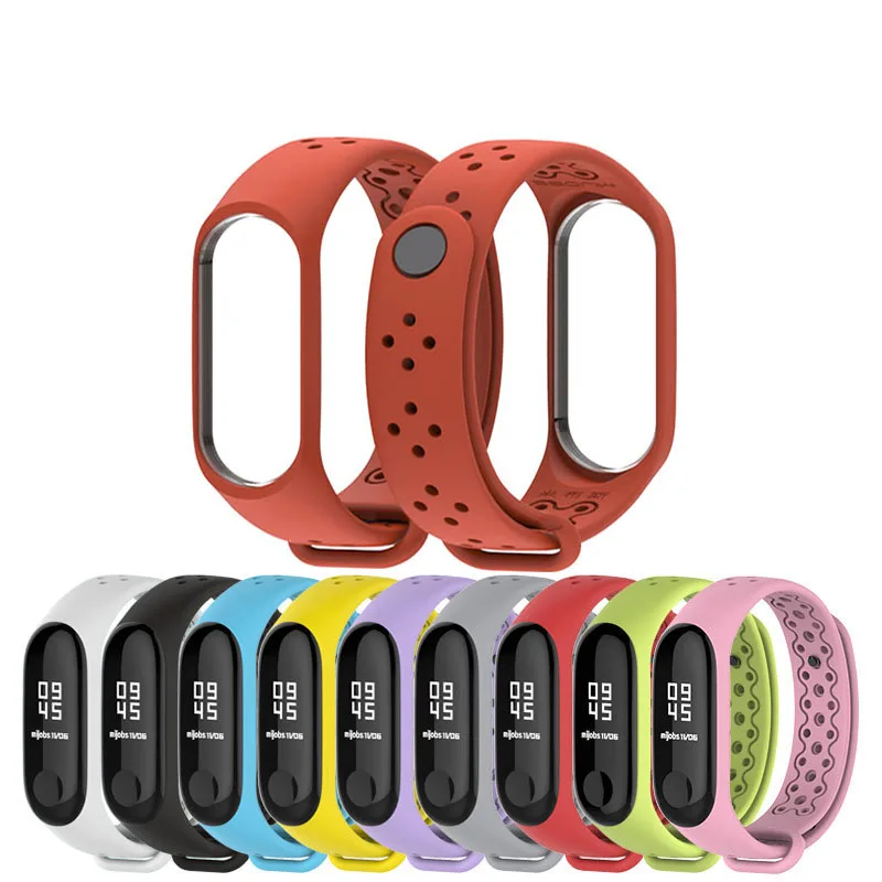 Силиконовый ремешок для Xiaomi mi band 3 4 цветной сменный умный спортивный браслет Aurora