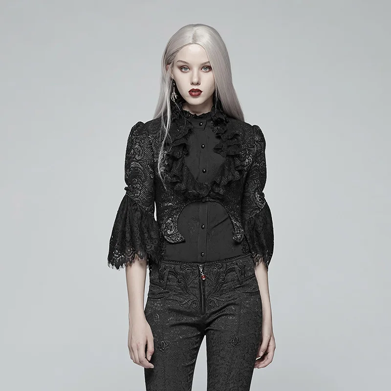 Панк рейв женское готическое короткое пальто в стиле Виктории с высоким стоячим