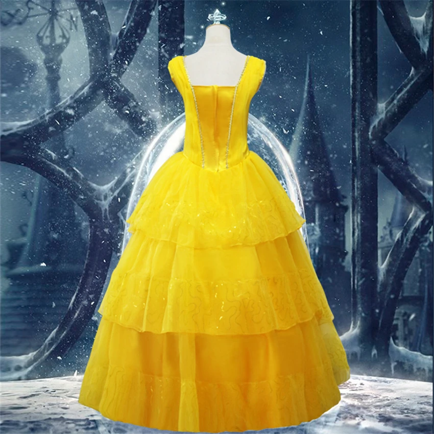 Красота и с рисунком из мультфильма «Красавица и Чудовище» Хэллоуин косплей фантазии костюмы фильм принц Адам принц колокол платье принцессы карнавальный костюм Одежда для вечеринки