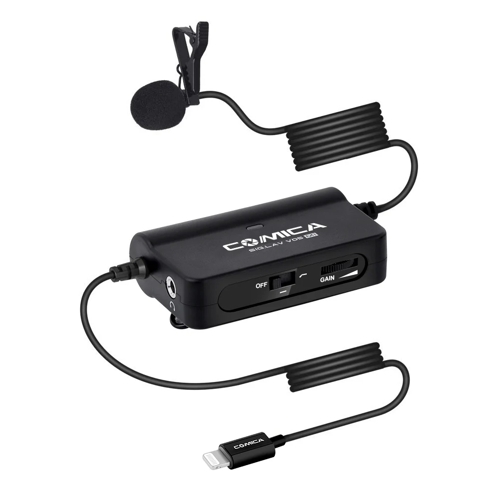 CoMica CVM V05MI одиночный петличный микрофон для iPhone w с интерфейсом Lightning плавной