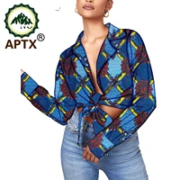 african women clothing 2020 dashiki ankara style wax pure cotton long sleeve floral v collar turn down sexy plus size fashion