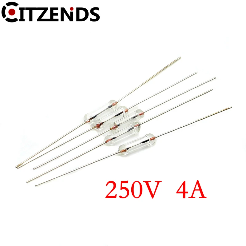 

1000pcs/Lot 3*10mm 4A Axial Fast Glass Fuse With Lead Wire 3*10 Registered Airmail Free Shipping