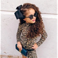 opperiaya kids autumn casual dress leopard zebra print mock neck long sleeves dresses for little baby girls 6 months to 5 years