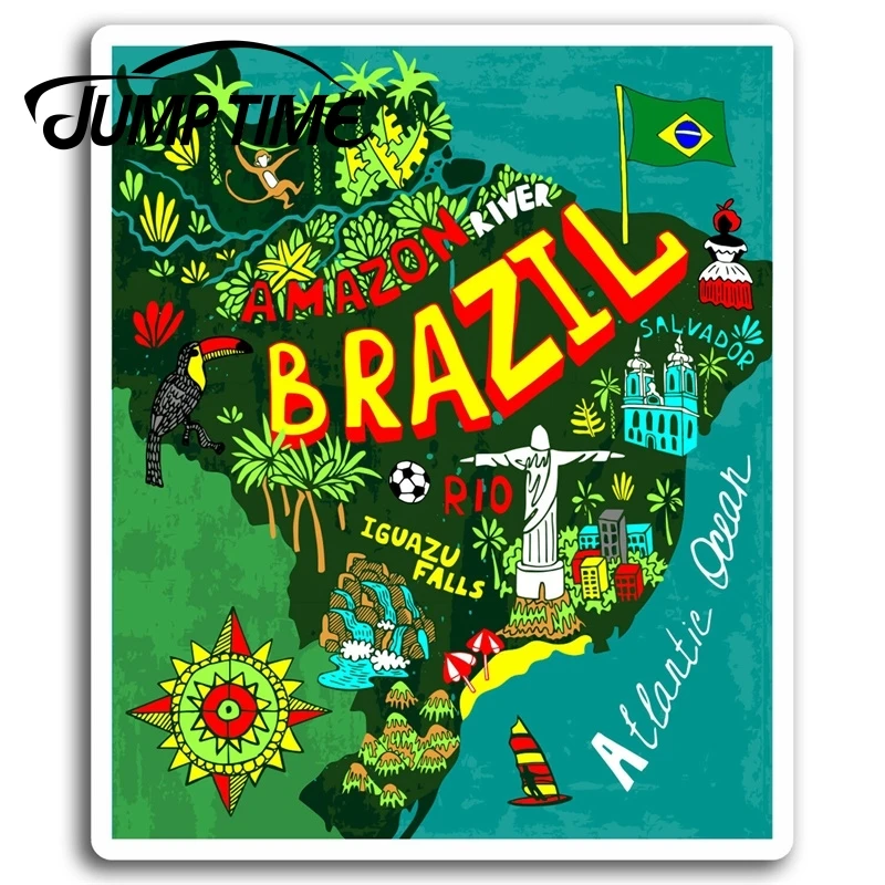 Время скачка для Бразилии карта Рио путешествия виниловые наклейки наклейка