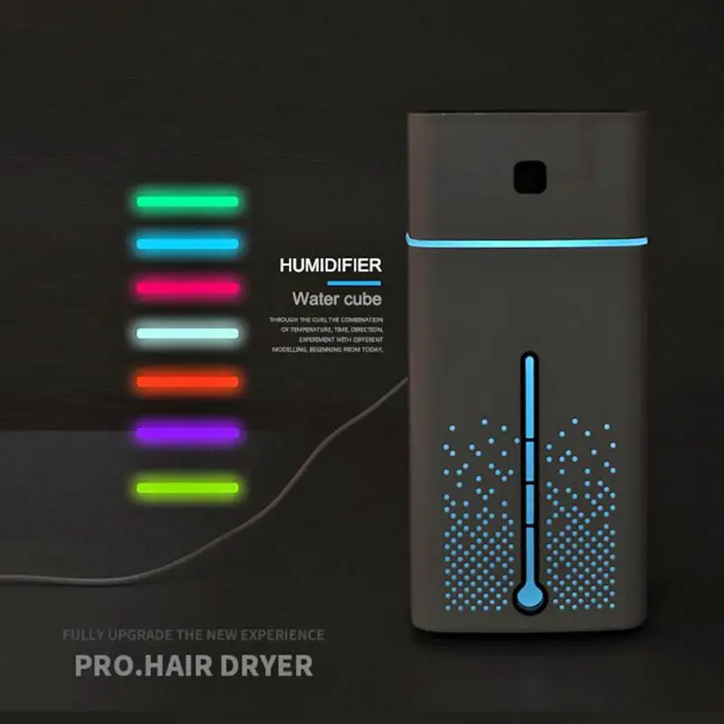 Увлажнитель воздуха ультразвуковой с кубиком для дома и офиса 1000 мл|Увлажнители