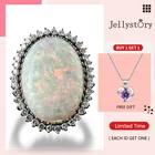 Кольцо женское из серебра 925 пробы с опалом и цирконием, размер 6-10