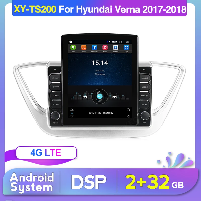 Головное устройство 9 7 ''Tesla 2.5D для Hyundai Solaris 2 Verna 2016 2017 2018 Android автомобильный gps