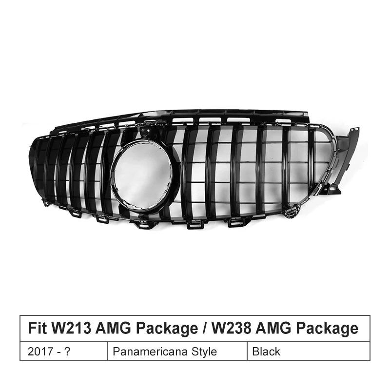 GT style black Бриллиантовая стильная решетка для Mercedes-Benz W213 W238 C238 для E класса седан купе спортивная модель+ передний бампер гоночный гриль - Цвет: GT style black