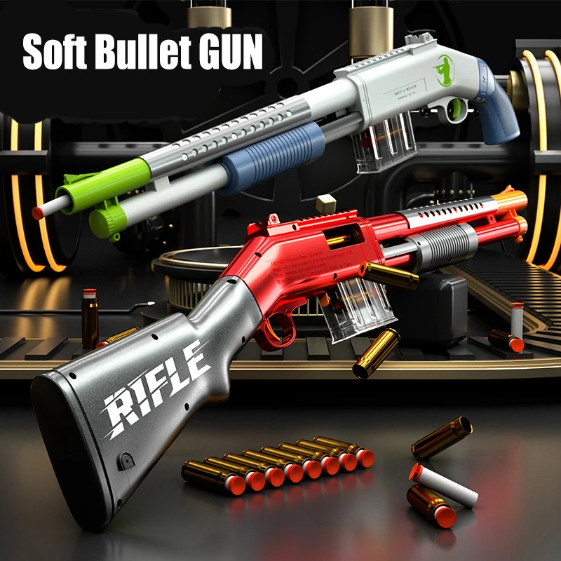 

Manual Soft Bullet Air Gun Shell Throwing Weapon Rifle Outdoor Cs Game Soft Bullet Toy Gun Kids Sniper Shooting Toy Fake Gun 256