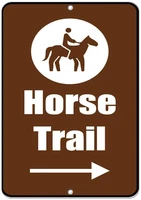 horse trail right arrow activity campgrounds vintage sign aluminum tin metal signs warning sign