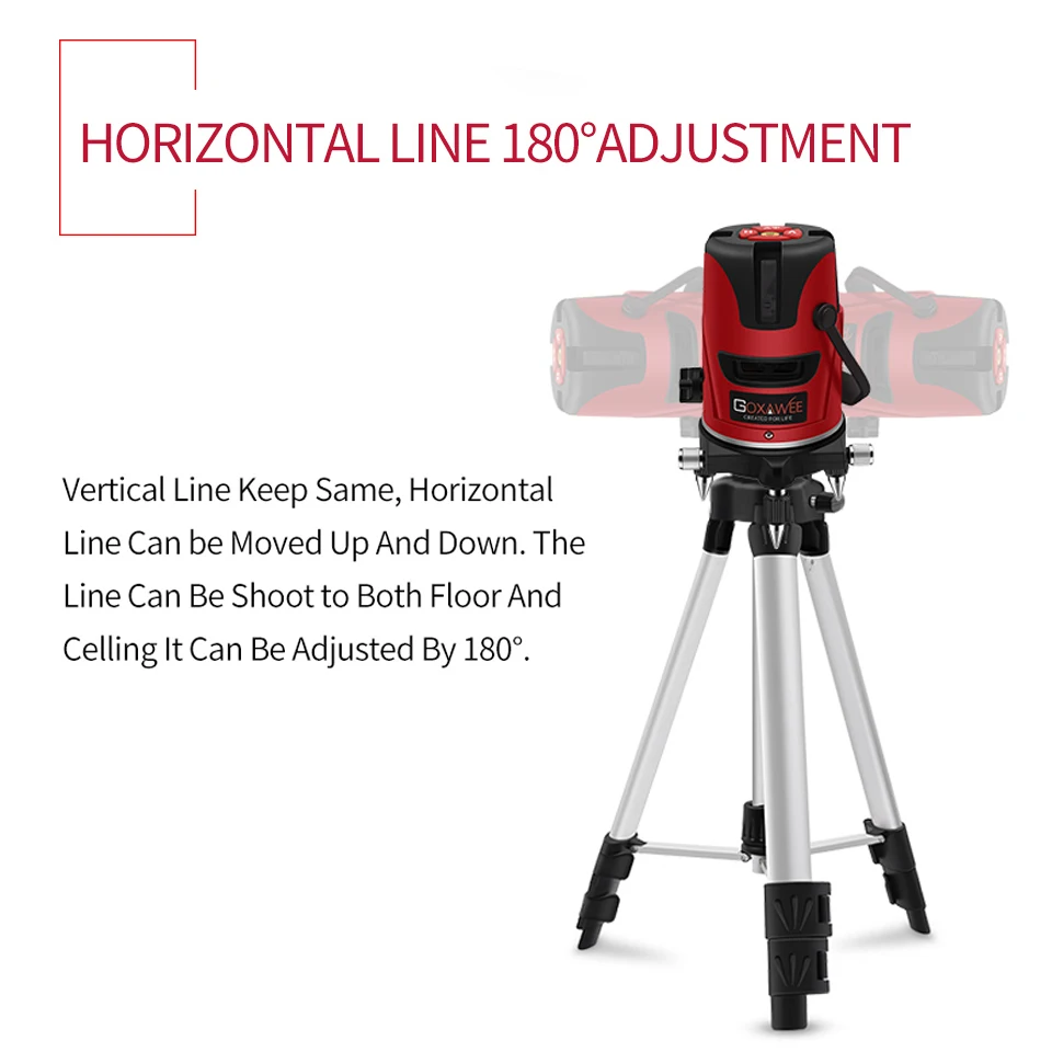 GOXAWEE лазерный уровень 360 градусов Горизонтальные и вертикальные измерительные