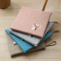 cotton linen embroidered futon home dining chair cushion office seat cushion thicken bay window chair sofa mat