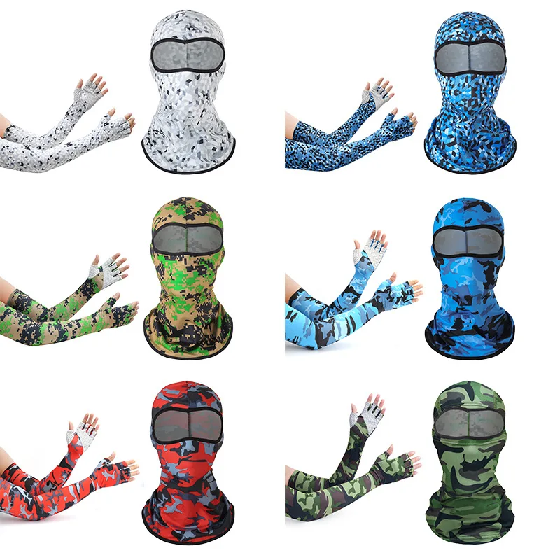 

Summer Men'S Camouflage Women'S Balaclava Full Face Scarf Neck Cover Hood And Cuff Army Bicycle Hunting Tactical Bonnet