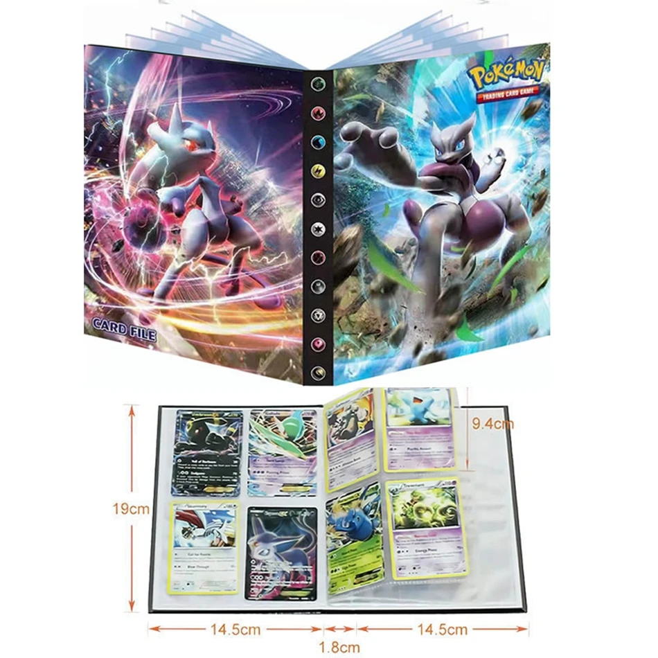Carpeta de cartas de dibujos animados de Pokemon para ni&ntilde;os, libro de cartas de mapa de Anime, colecci&oacute;n de lista cargada, juguete para regalo, 240 Uds.-1