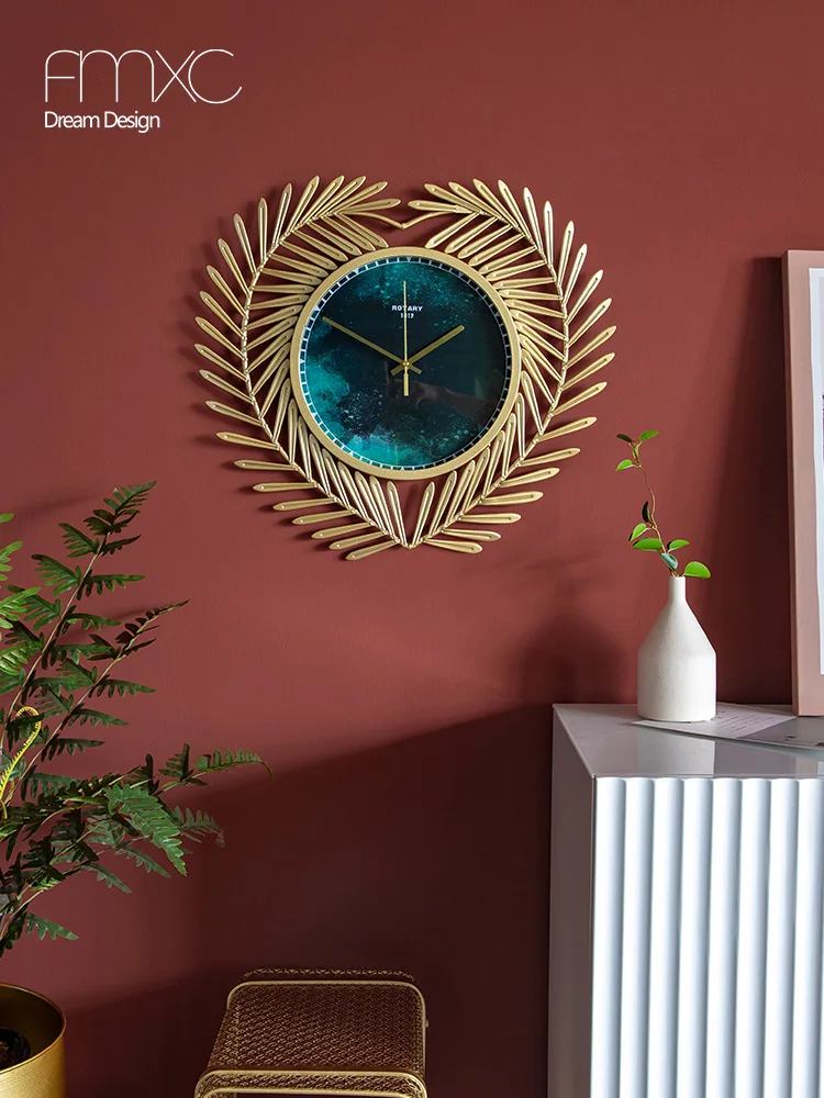 

Luxury Metal Wall Clock Modern Design Living Room Rose Gold Watch Waterproof Bathroom Vintage Classic Reloj Pared Home Decor E6