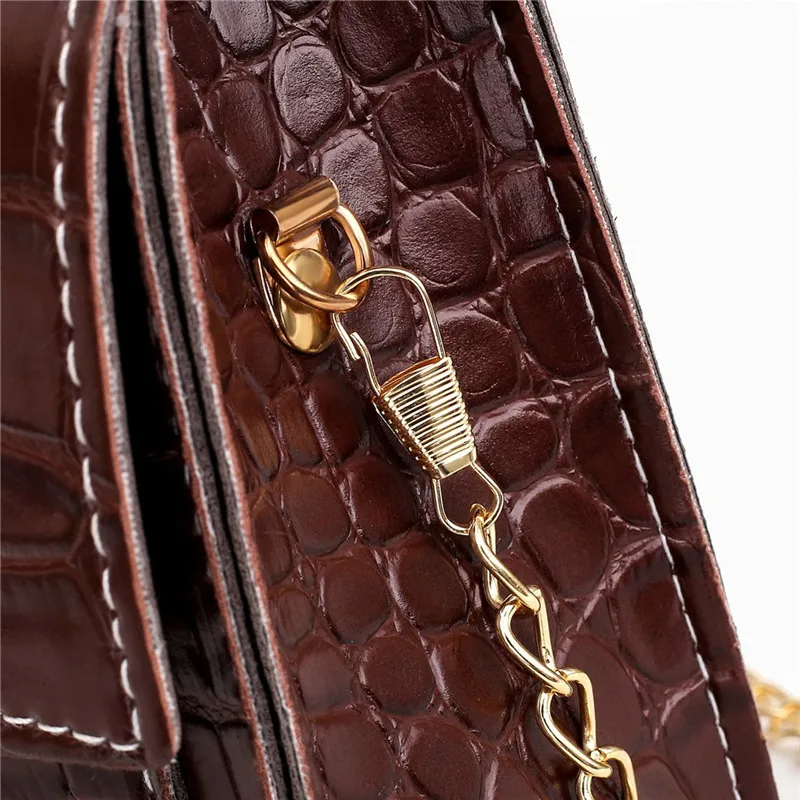 Новая дизайнерская сумка женская на плечо с цепочкой Аллигатор через из