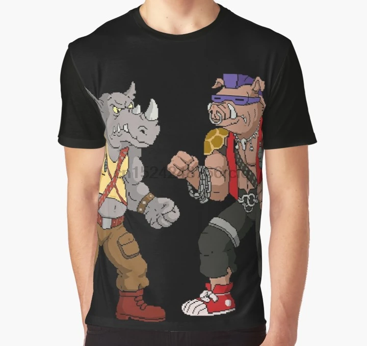 Принт по всему миру 3D футболка Мужская забавная Bebop Rocksteady-забавный большой принт