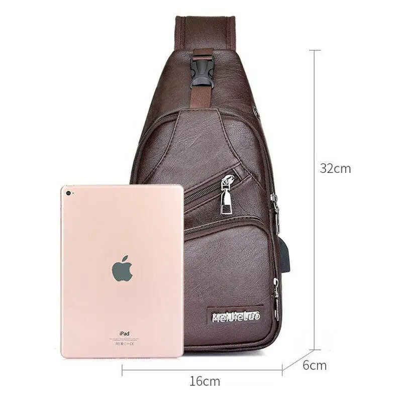 Мужская нагрудная сумка через плечо из искусственной кожи Слинг Сумка дорожная |