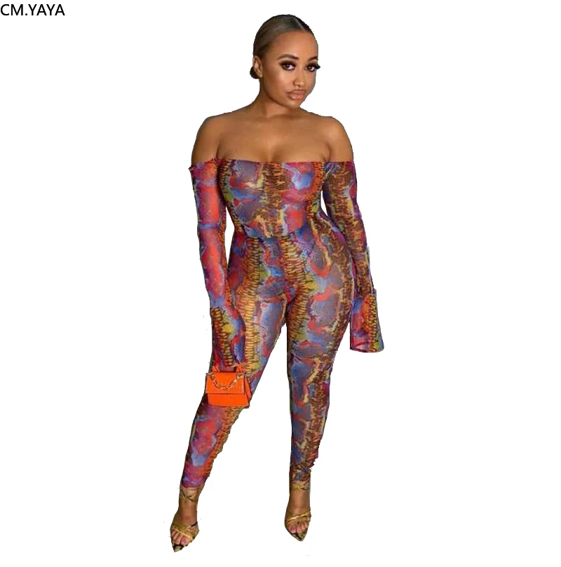 2019 осенний женский комбинезон с длинным рукавом и вырезом лодочкой повседневные