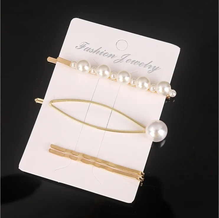 Модные жемчужные заколки для волос Ins женщин металлические серебряные женские в