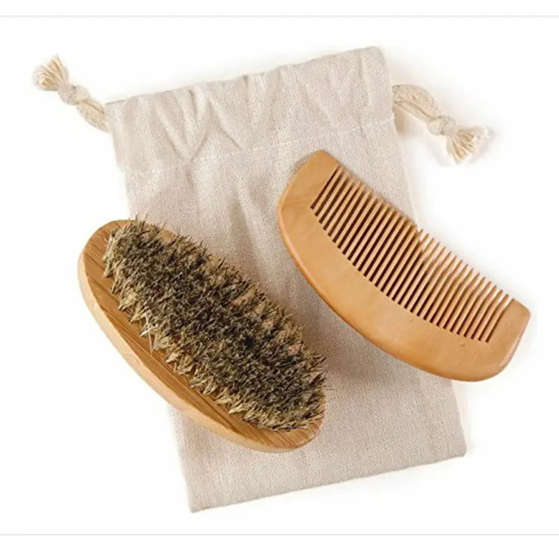 New Men's Boar Bristle Beard Brush and Comb Care Kit Grooming | Дом и сад