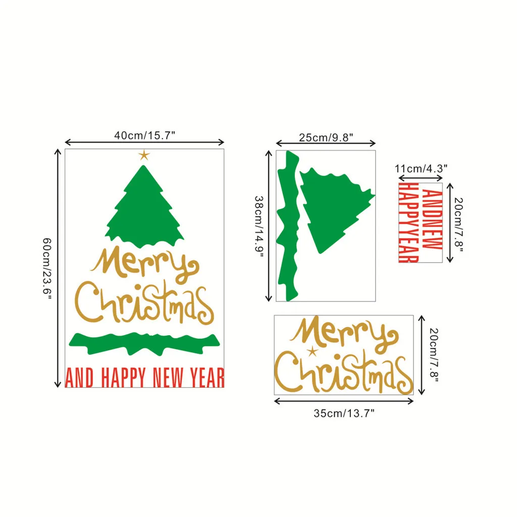 KAKUDER Merry Christmas PVC Wall Stickers Large Tree Sticker Removable Decal Home Decor 19Oct07 | Дом и сад