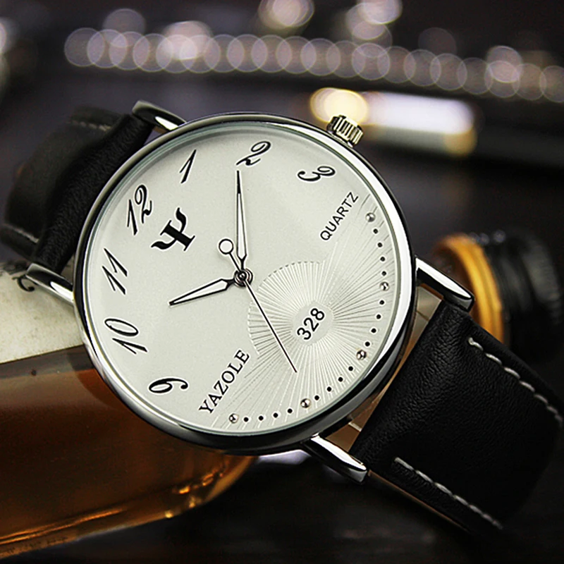Buy YAZOLE Watches Men Luxury Gold Leather Band Analog Quartz Wristwatches Fashion Business montre homme 2022 on