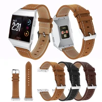 new fashion sport style genuine leather band straps replacement accessories wrist bands for fitbit ionic women men fashion watch