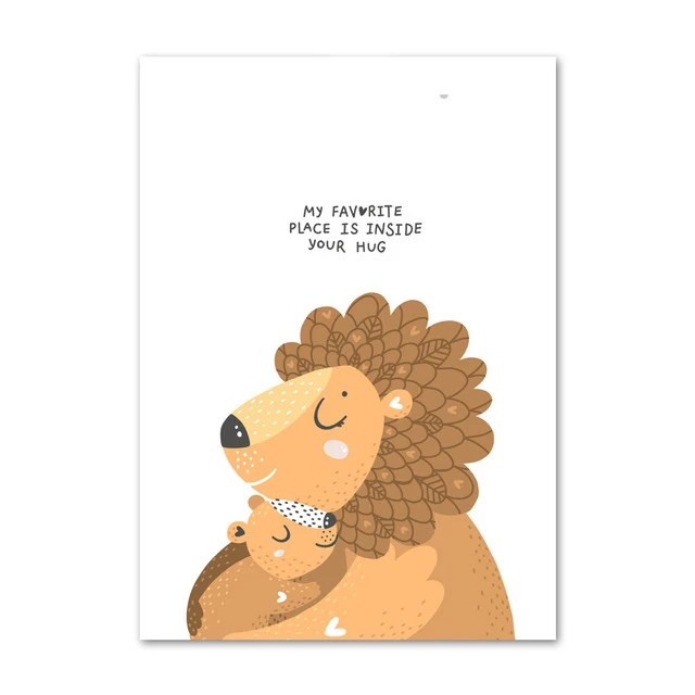 

Animals Lion Wall Art Canvas Painting Posters And Prints Cartoon Nursery Nordic Poster Wall Pictures For Living Room Unframed