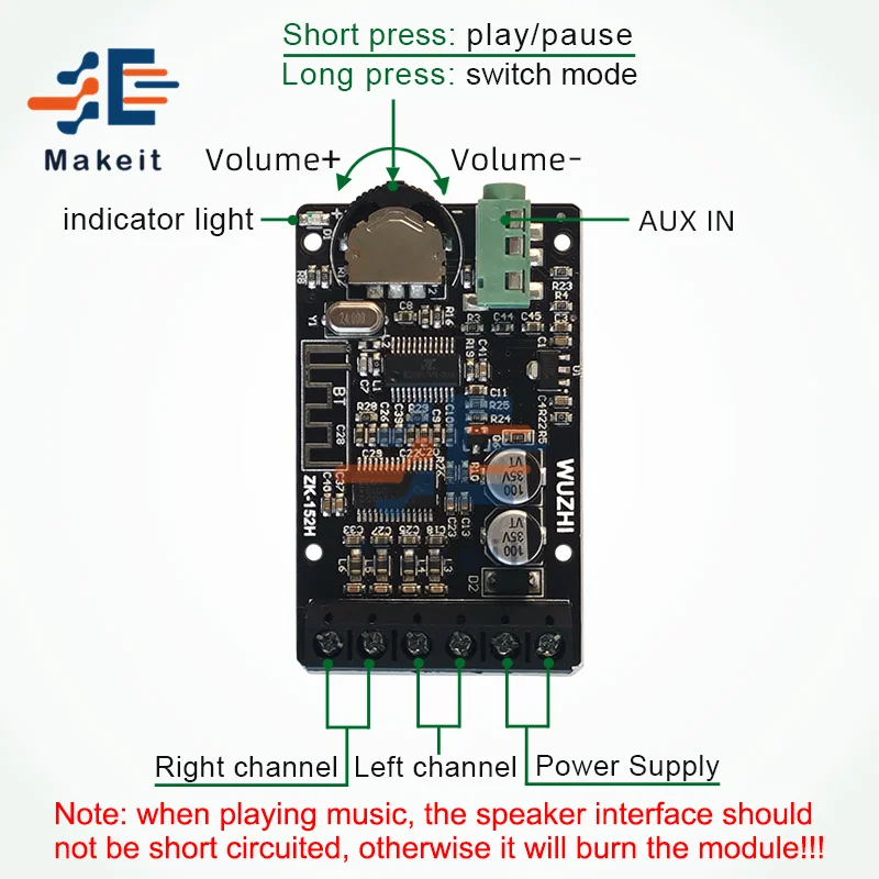 Двухканальный стерео Bluetooth 5 0 усилитель ZK-152H 2X15W TPA3110D2 высокомощный цифровой плата