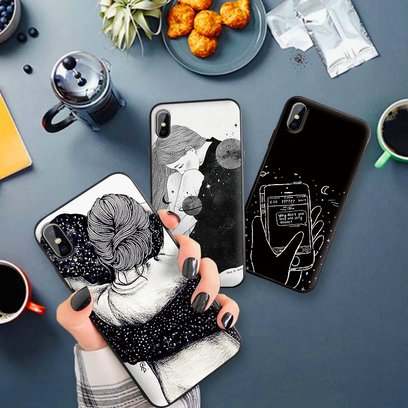 Чехол для мобильного телефона чехол Xiaomi Redmi Note 4x 5A 16G 32G 7 GO 7A K20pro 6 5 8 K20 Pro черно-белый