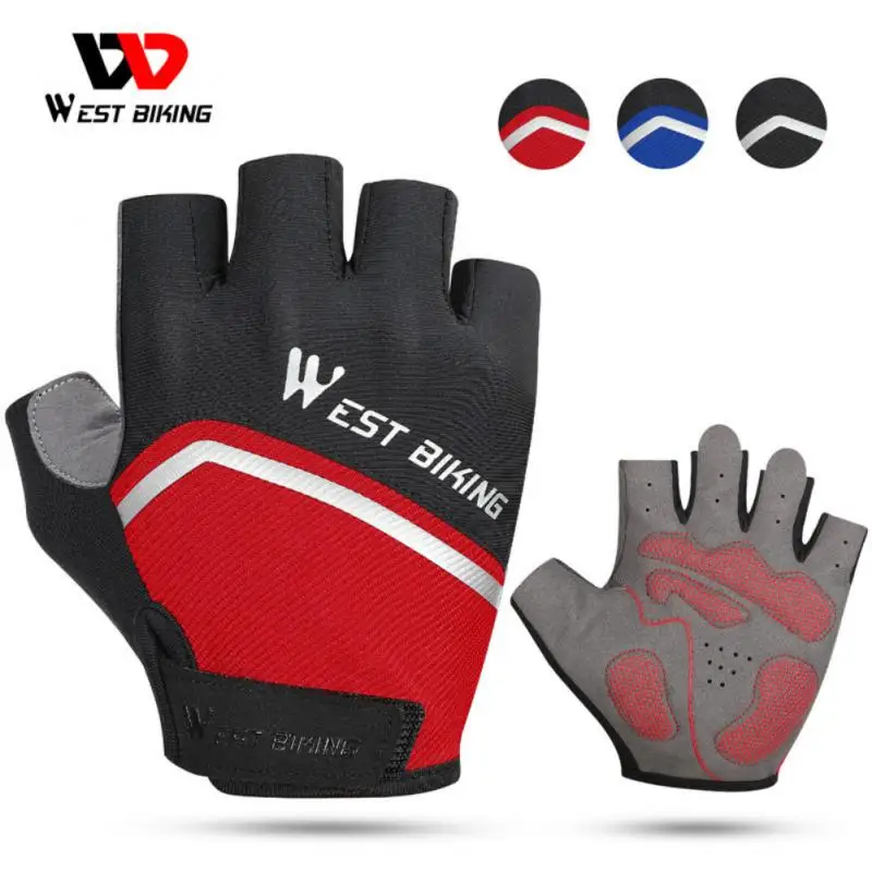

WEST BIKING Summer Anti-slip Cycling Gloves Men Women Half Finger Breathable Sport Bike Gloves Anti-sweat MTB Bicycle Gloves