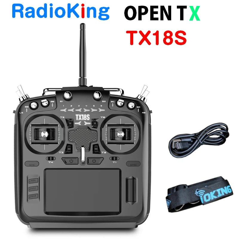 

RadioKing TX18S/Lite Hall Sensor Gimbals Multi-protocol RF System OpenTX Transmitter for RC Drone