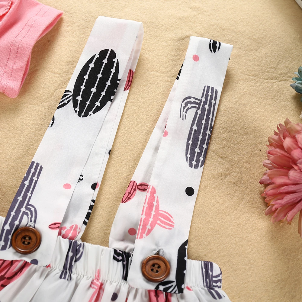 OEAK/2020 летние комплекты одежды для маленьких девочек розовая футболка + платье на