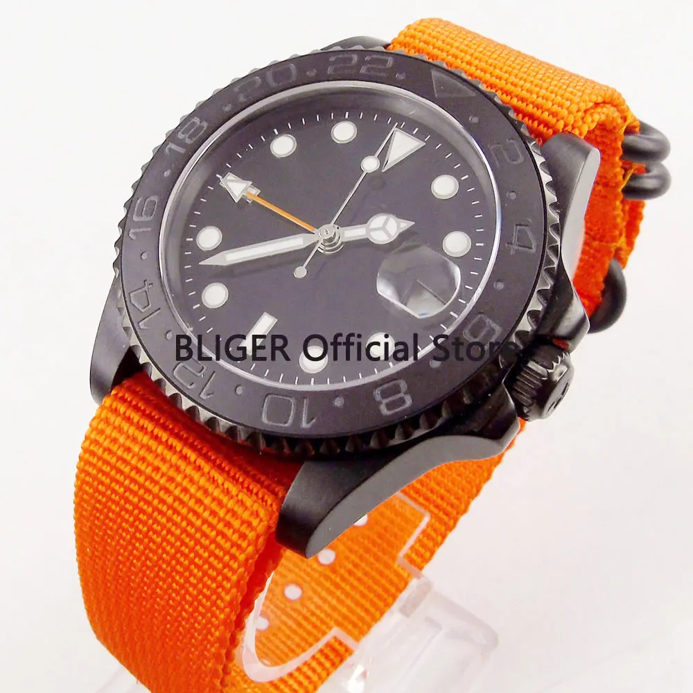 Спортивные мужские часы с сапфировым стеклом 40 мм большим циферблатом