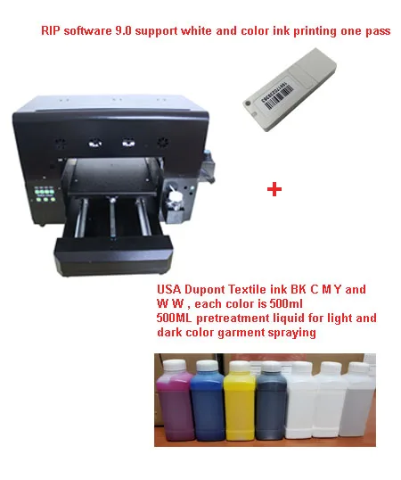Printer with Ink Экономичный A3 Размер DTG одежды футболка планшетный принтер - Цвет: Printer with Ink